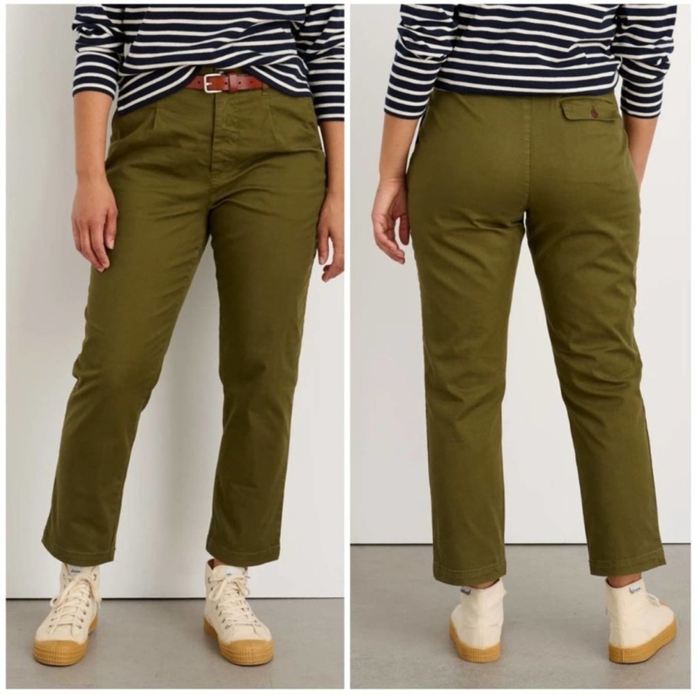 Boy pleat pant chino olive